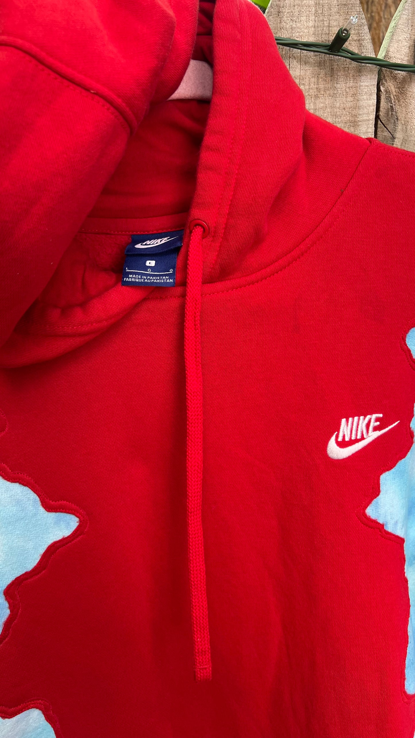 Red Nike / Blue Hoodie